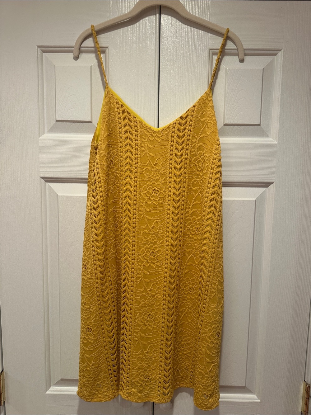 Altar'd State Mustardy Yellow Lace Slip Dress NWOT size Small